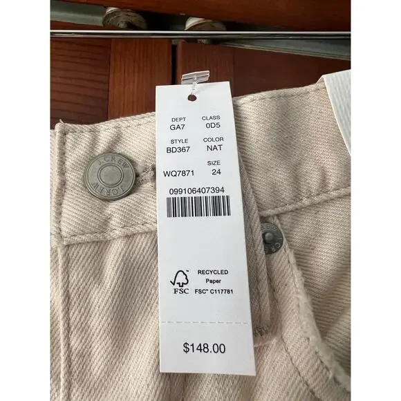 NWT J. Crew Women's Slouchy Boyfriend Denim Jeans in Ecru White (Beige) Size 24 - Picture 9 of 16